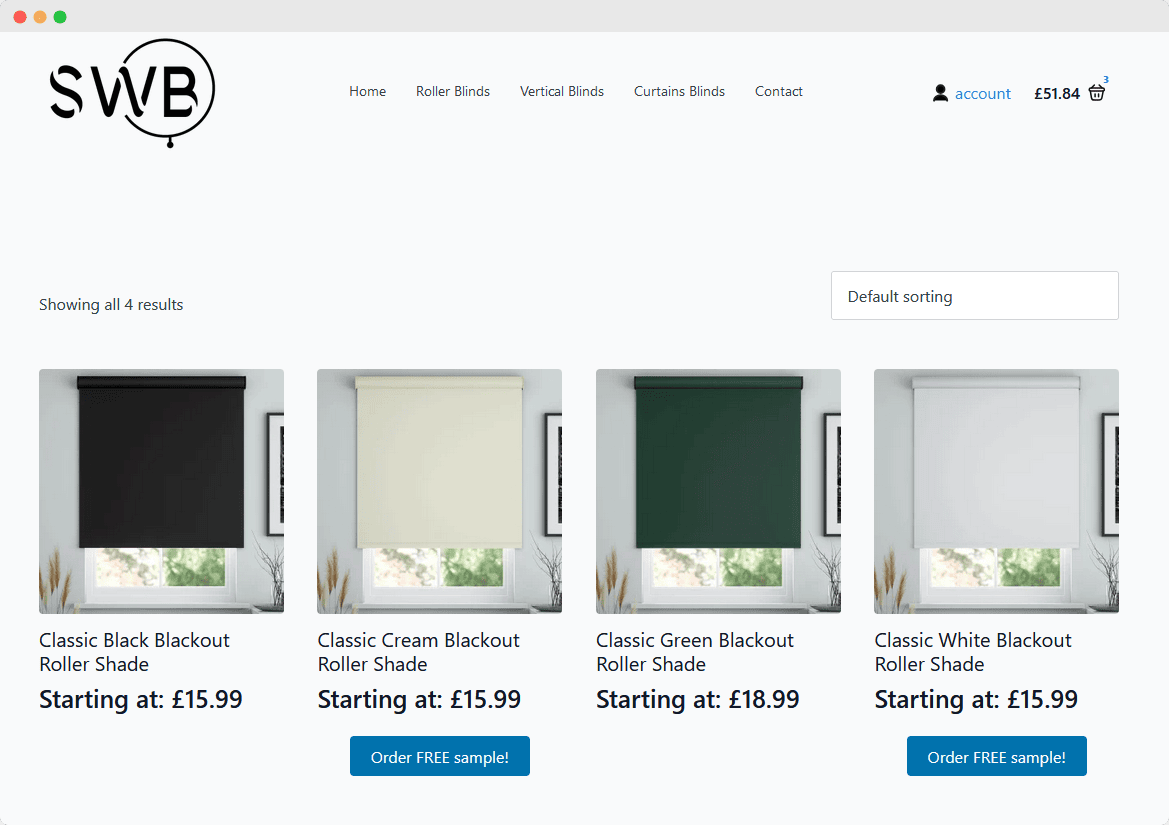 Sell Window Blinds Online Samples