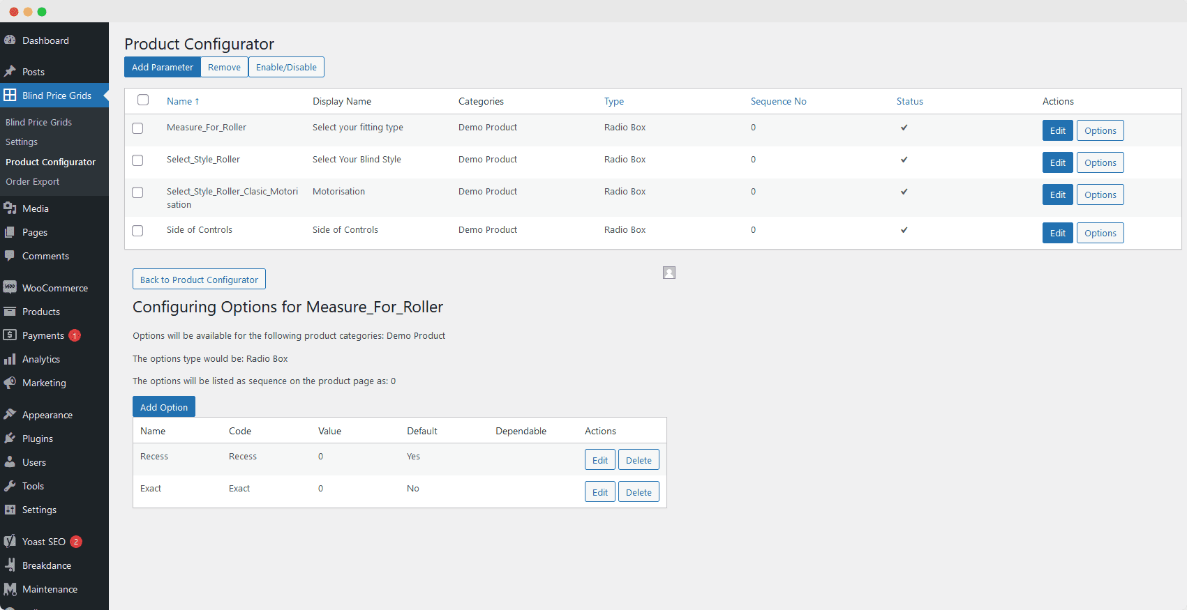 Sell Window Blinds Online Product Configurator